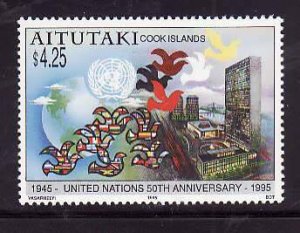 Aitutaki-Sc#512- id7-unusd NH set -UN-50th-1995-