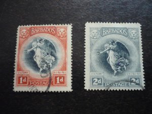 Stamps - Barbados - Scott# 142-143 - Used Part Set of 2 Stamps