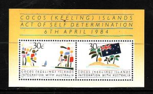 Cocos (Keeling) Is.-Sc#125-unused NH sheet-Self-Determination-Flags-1984-