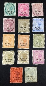 MOMEN: INDIA NABHA SG #14/29 1885-1900 MINT OG H £148 LOT #67981*