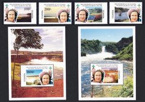 Uganda 40th Anniversary of Queen Elizabeth II's Accession 4v+2 MSs