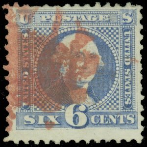 Scott #115, Used F/VF With RED Fancy Cancel, SCV $200.00 + $75 Red Cancl Premium