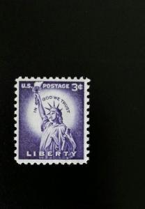 1954 3c Statue of Liberty, In God We Trust Scott 1035 Mint F/VF NH