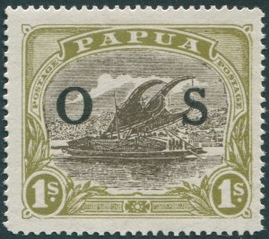 Papua 1931 1s brown & yellow-olive Official SGO64 unused