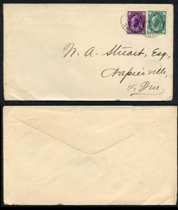 Canada QV 1c and 2c on Cover