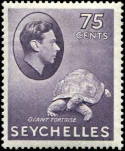 Seychelles SC# 143a Giant Tortoise 75c  Chalky Paper MLH