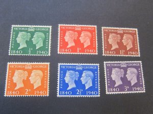 United Kingdom 1940 Sc 252-257 set MH