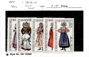 Germany - DDR, Postage Stamp, #1803-1807 Mint NH, 1977 Costumes (AB)