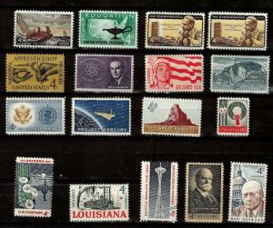  US 1962 Commemorative Year Set Complete Sc # 1191-Sc#1207 Mint NH (17 Stamps)