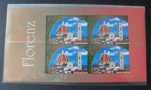 UN Vienna 2002 Italian Heritage Small Souvenir Sheet of Florence – MNH