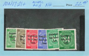 GERMANY DDR  10n17-21 +21 variety  michel 211b  MNH