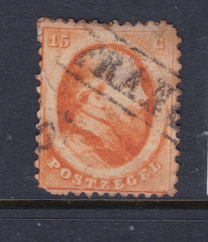 Netherlands a 15c orange from 1864 used