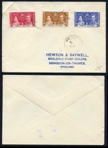 Virgin Is 1937 Coronation on a Cover