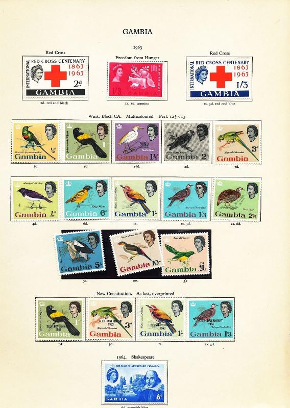 GAMBIA 1966/69 Birds MNH MH To 10s (60+Items) AU10774