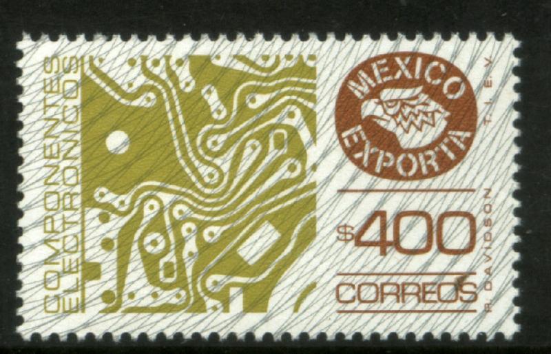 MEXICO Exporta 1137 $400P Circuit Board Fluor Paper 8 MINT, NH. VF.