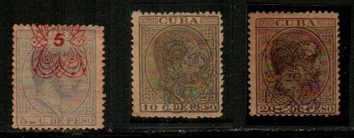 Cuba Scott 109-11 Mint hinged (#111 brown gum) - CV $93.25