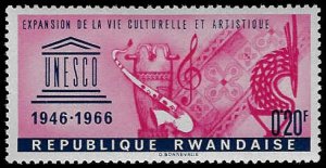 Rwanda #186 Unused LH; 20c UNESCO & African Artifacts (1966) (1)