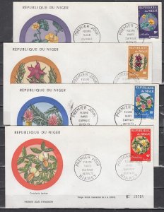 Niger, Scott cat. 266-269. Rare African Flowers issue. 4 First day covers.