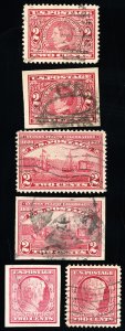 US Stamps # 367-73 w/o 369 Used XF Perforate And Imperforate Without 369