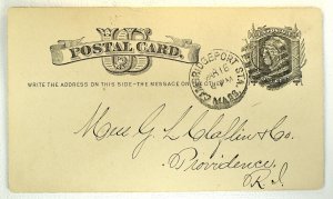 US POSTAL CARD SCOTT #UX5 HANDWRITTEN MASS, 1875
