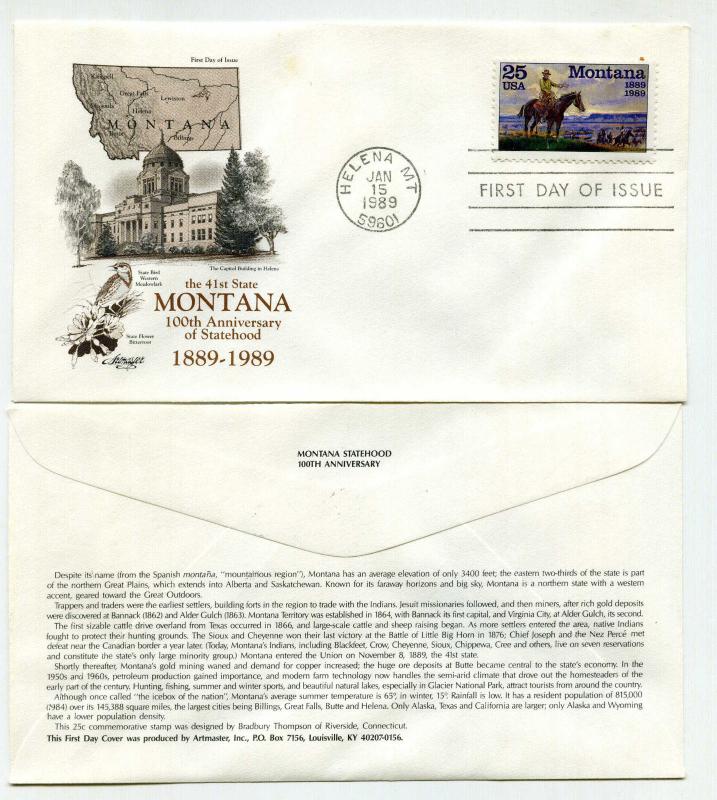 2401 Montana Statehood, Artmaster, FDC