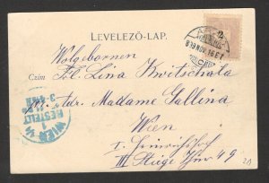 ROMANIA TO AUSTRIA, HUNGARY - POSTCARD - ARAD - 1899.