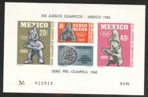 MEXICO Scott C310a Mexico Olympic Games sheet CV$3.50