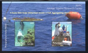 Aitutaki 578 MNH Marine Research Souvenir Sheet from 2011