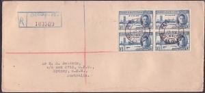 GILBERT & ELLICE 1947 Registered cover Ocean Is to Australia...............37328