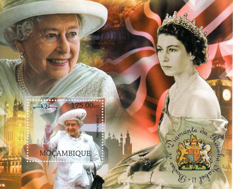 Mozambique Royalty Stamps 2012 MNH Queen Elizabeth II Diamond Jubilee 1v S/S 