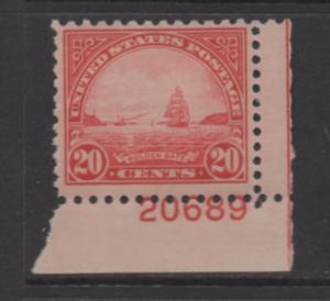 Scott # 567 MNH Single Plate # 20689  Catalog  $40