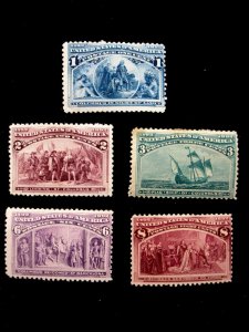 US - SCOTT # 230-234 - SS - MNH - CAT VAL $259.00 (SZ)