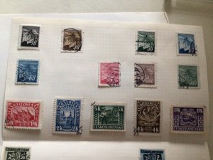 Czechoslovakia stamps on folded page  A11782