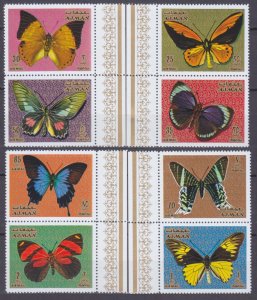 1971 Ajman 747-754Paar Butterflies 6,50 €