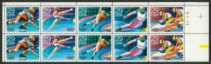 #2615a 29c 1992 Winter Olympics, Plate Block [S1111 UR] **ANY 5=FREE SHIPPING**