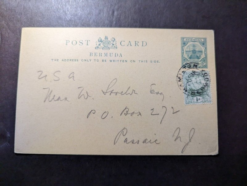 1927 British Bermuda Postcard Cover Hamilton to Passau NJ USA