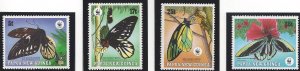 Papua New Guinea #697-700 MNH set, WWF, butterflies, issued 1988