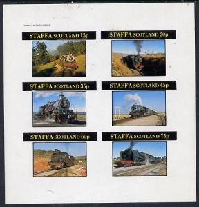 Staffa 1982 Steam Locos #09 imperf set of 6 values (15p t...