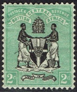 BRITISH CENTRAL AFRICA 1895 ARMS 2D NO WMK