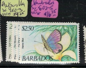 Barbados Butterfly SC 602-5 MNH (2epe) 