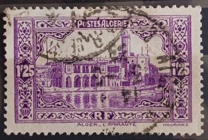 1936 Algeria 97 1.25f Admiralty and Penon Lighthouse, Algiers Buildings Used