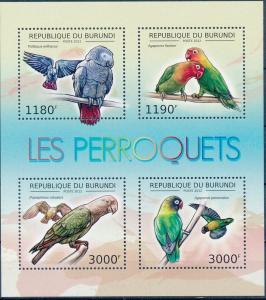 BURUNDI 2012 SHEET bur12607a PARROTS PERROQUETS BIRDS