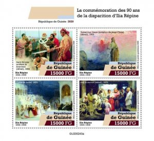 Guinea Art Stamps 2020 MNH Ilya Repin Russian Painter Paintings 4v M/S