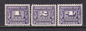 Canada 1933-34 Postage Due 1c-4c 3 Values VF Mint NH CV$86