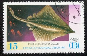 CUBA Sc# 3923 MARINE LIFE ocean sea fish  15c  1998  used / cto