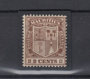 Mauritius 1910 2c Brown Frame Break Bottom Left Error/Flaw MH JK3056