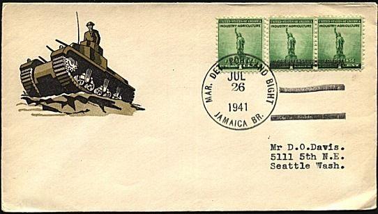 JAMAICA 1941 cover US Marine Det Portland Bight duplex.....................19110