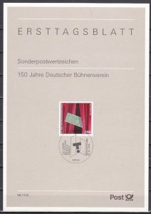 Germany, Scott cat. 1931. Theater Postal Bulletin. Stamps on First day. ^