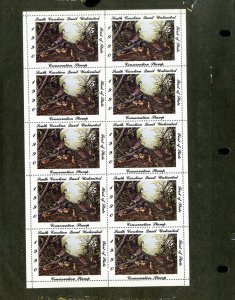 US Stamps South Carolina Quail Unlimited Conservation Stamp Sheet