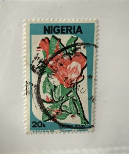 Nigeria 1986  Scott 493 used - 20k,  Tacoma Stans,  flowers